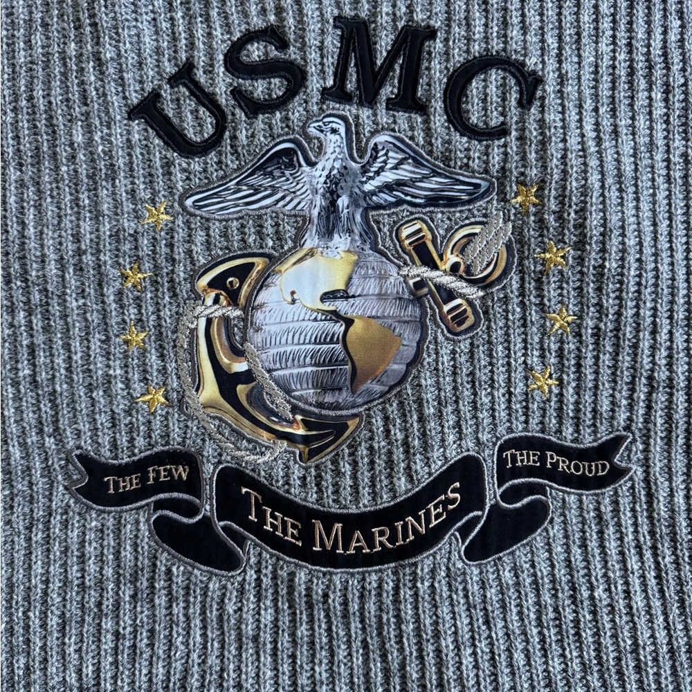 Bradford Exchange Men’s USMC “The  Few The Proud The Marines” zip up sweater - Picture 6 of 14